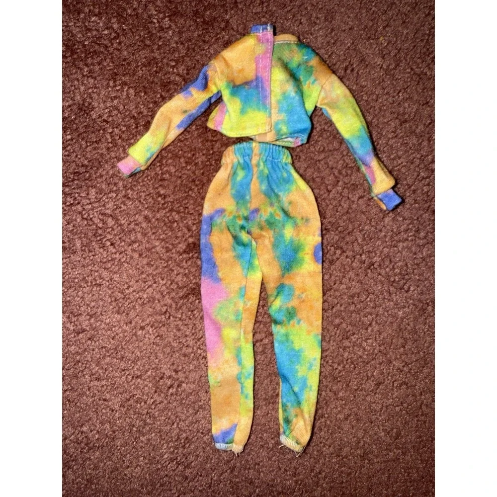 Vintage‎ 1990s Barbie Tie Dye Sweatsuit Set Crop Top & Pants